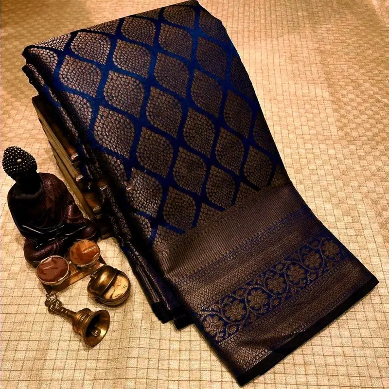 KT 8 Zari Work Designer Banarasi Soft Silk Wedding Wear Sarees Online Wholesale